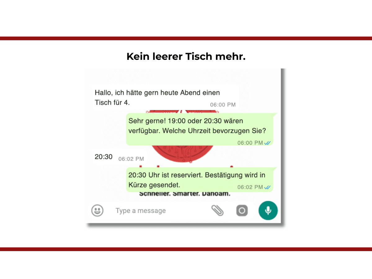 Kein leerer Tisch mehr – WhatsApp Chatbot für Restaurant